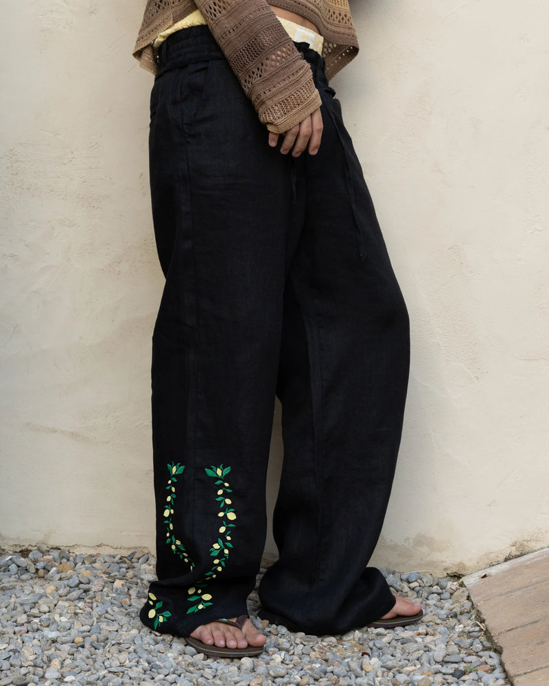 Kimchi Linen Pants Black