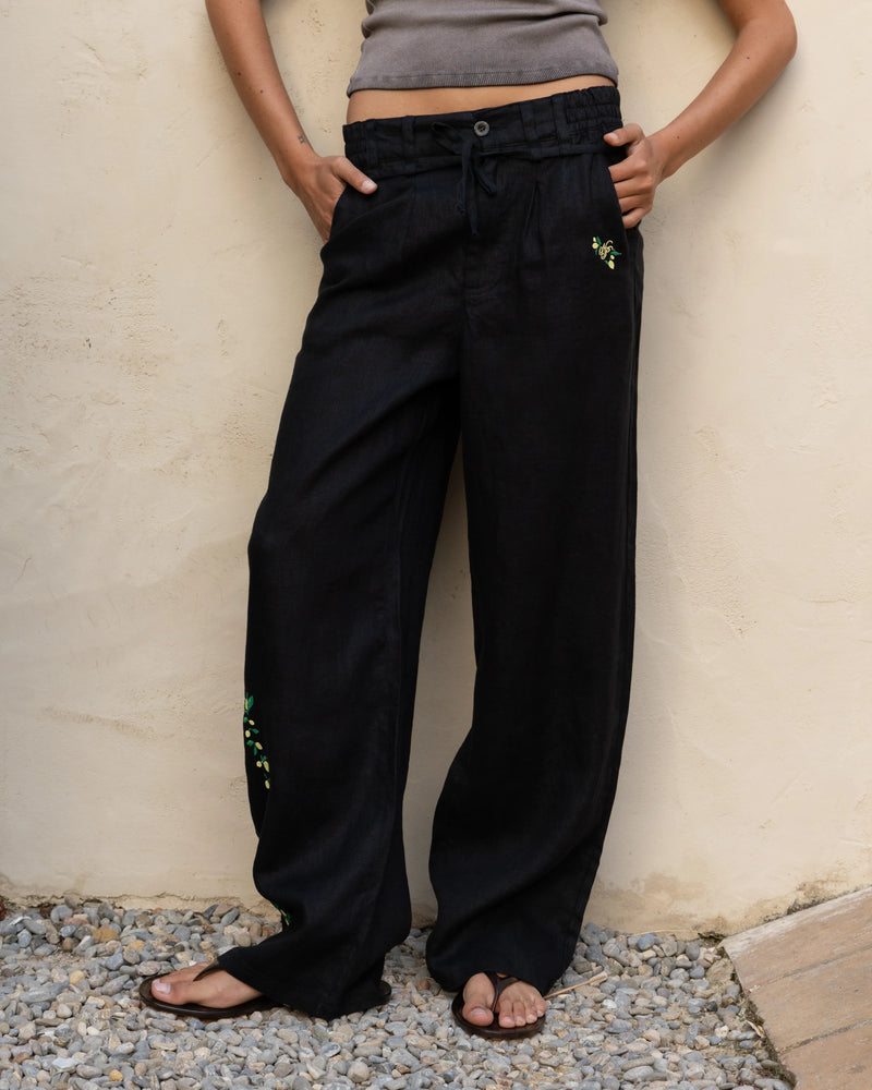 Kimchi Linen Pants Black