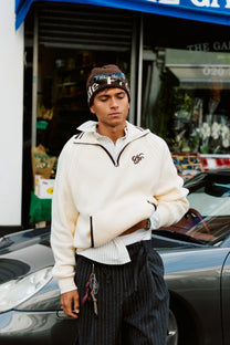 Ridgmount Quarter-Zip Knit Sweater Ivory