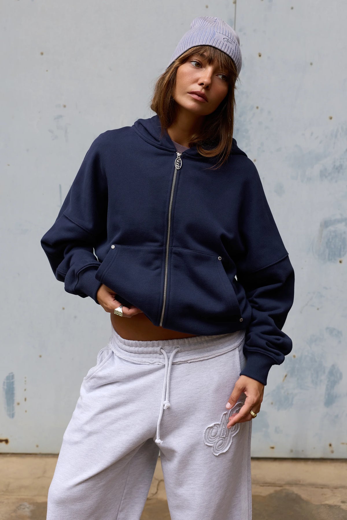Beast Zip-Up Hoodie Navy