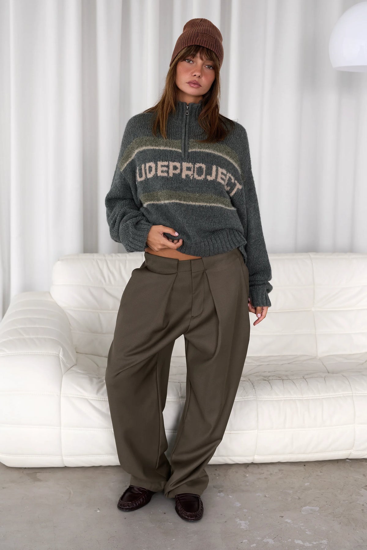 Soho Quarter-Zip Knit Sweater