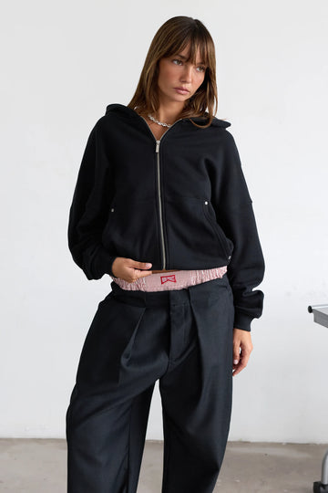 Beast Zip-Up Hoodie Black