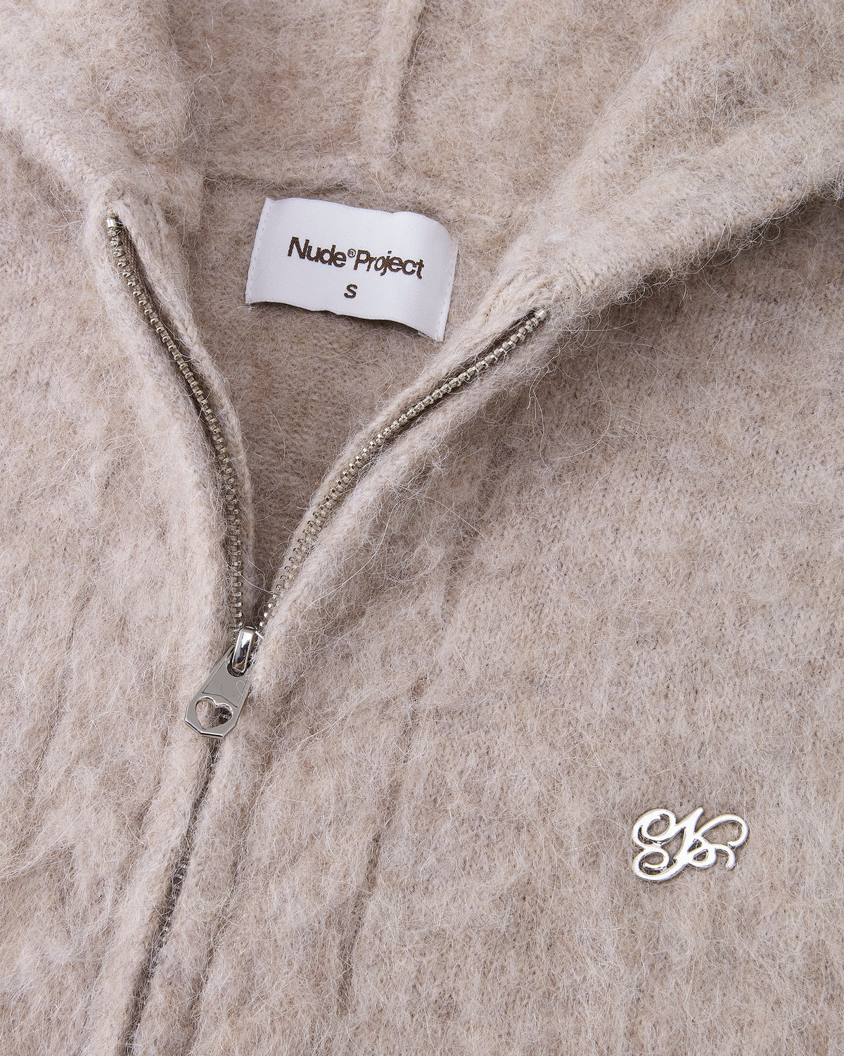 Alpachino Knit Zip-Up Hoodie Beige