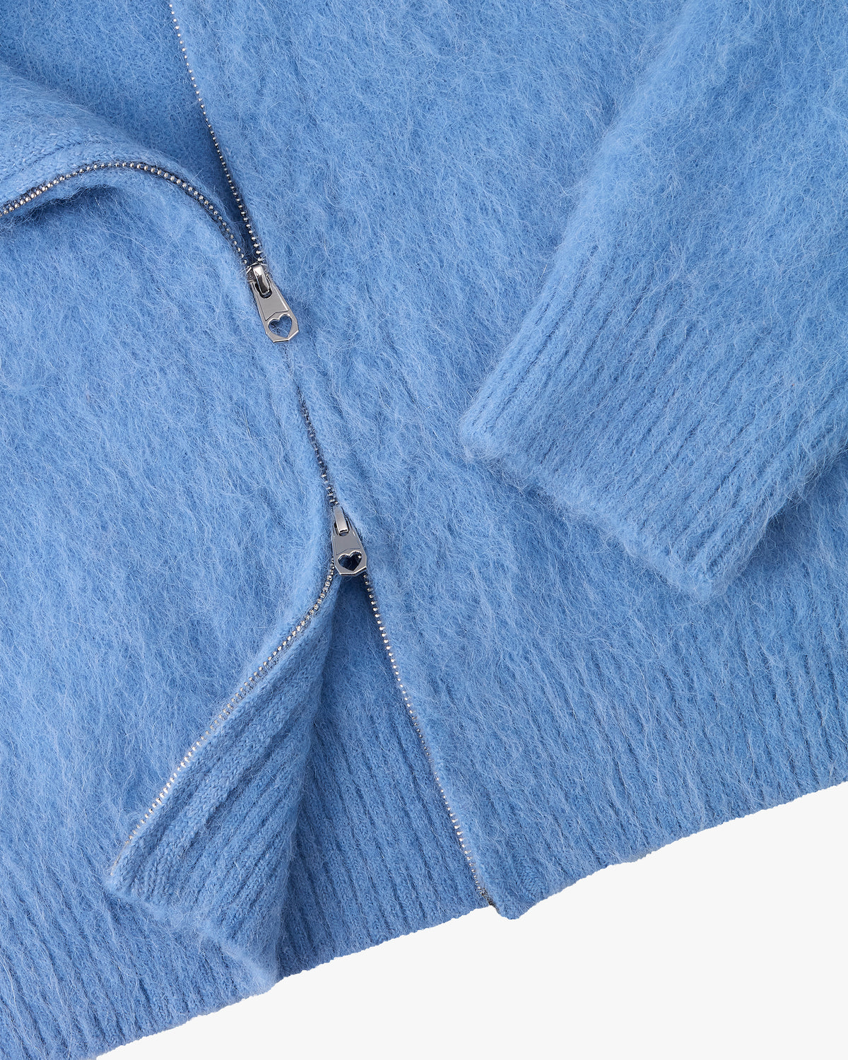 Alpachino Knit Zip-Up Hoodie Blue