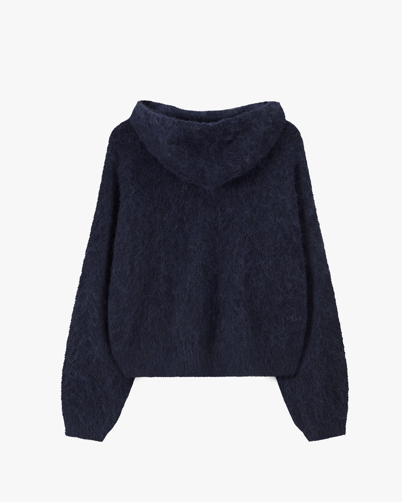 Alpachino Knit Zip-Up Hoodie Navy