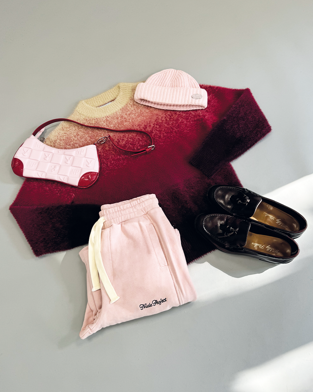 Gradient Cozy Knit Sweater Red