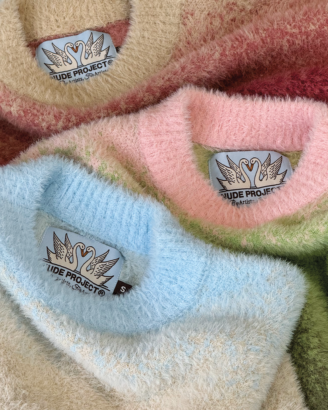 Gradient Cozy Knit Sweater Baby Blue