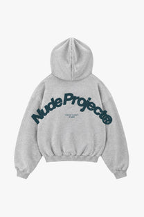 Beast Zip-up Hoodie Grey Melange