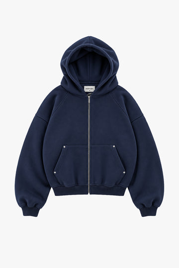 Beast Zip-Up Hoodie Navy