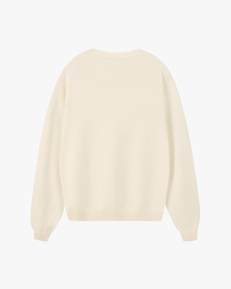 Cherry Logo Knit Sweater Marshmallow