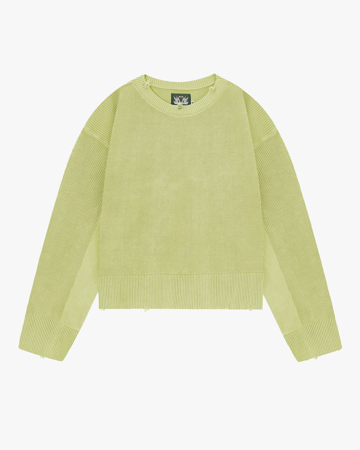 Perfect Cropped Knit Sweater Lime