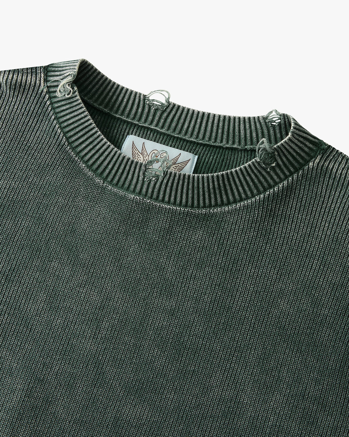 Perfect Cropped Knit Sweater Dark Green