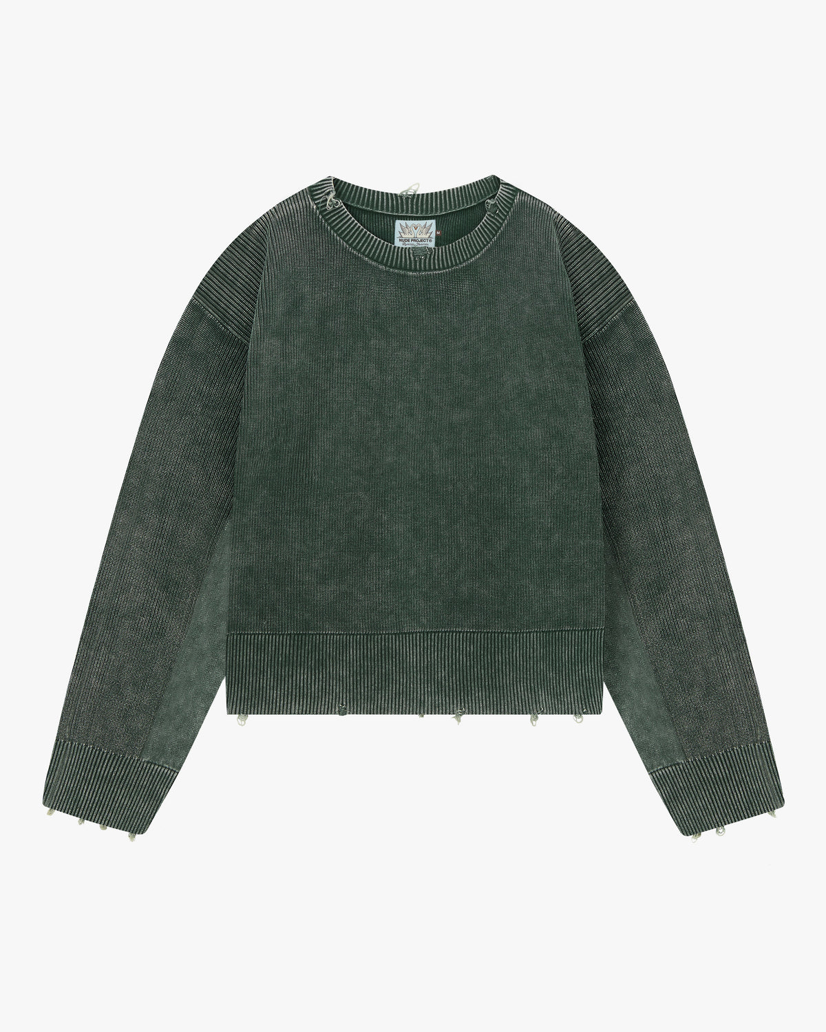 Perfect Cropped Knit Sweater Dark Green