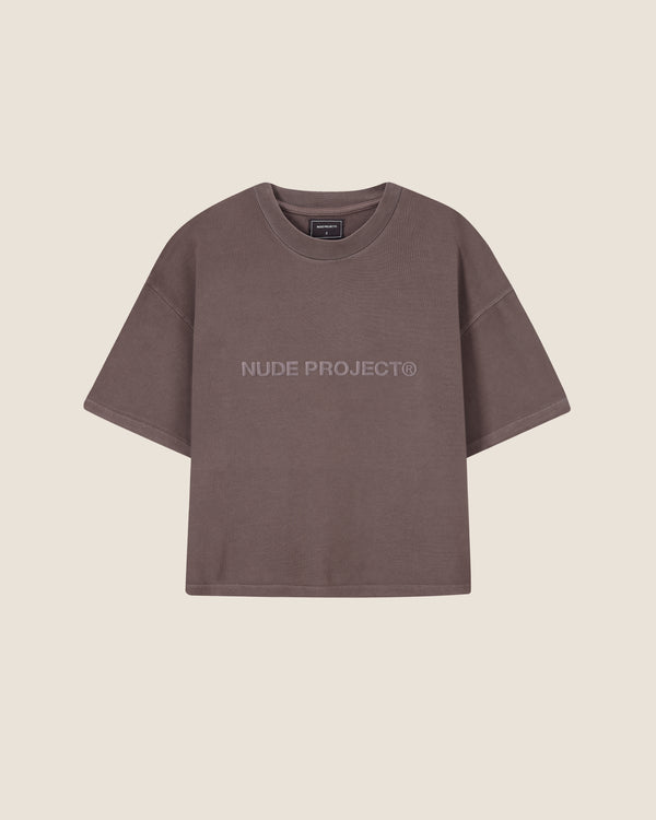 BOXY TEE WASHED BROWN