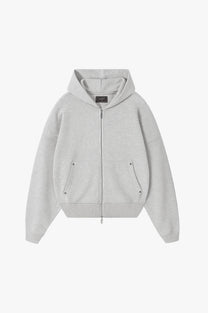 Beast Zip-up Hoodie Grey Melange