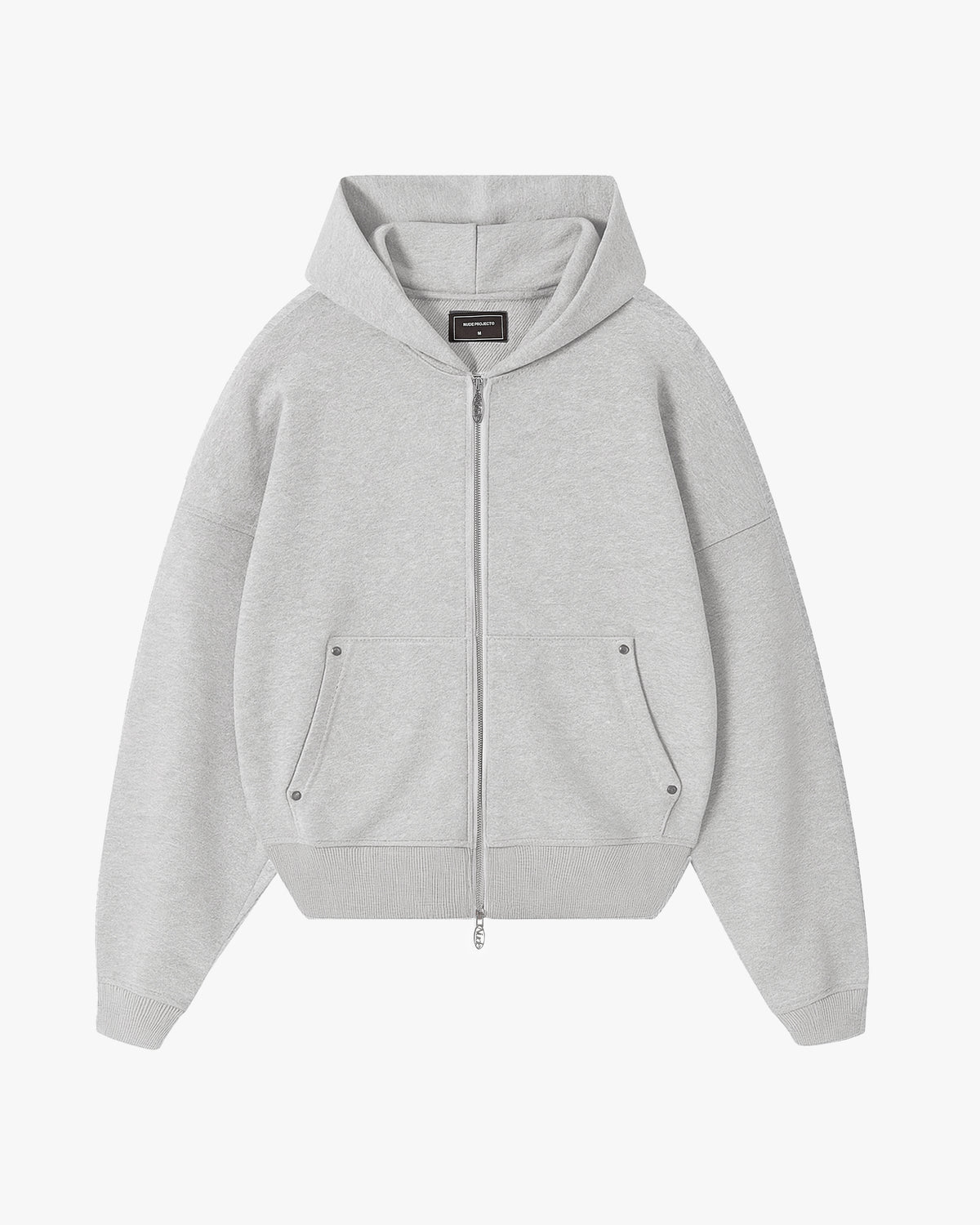 Beast Zip-up Hoodie Grey Melange