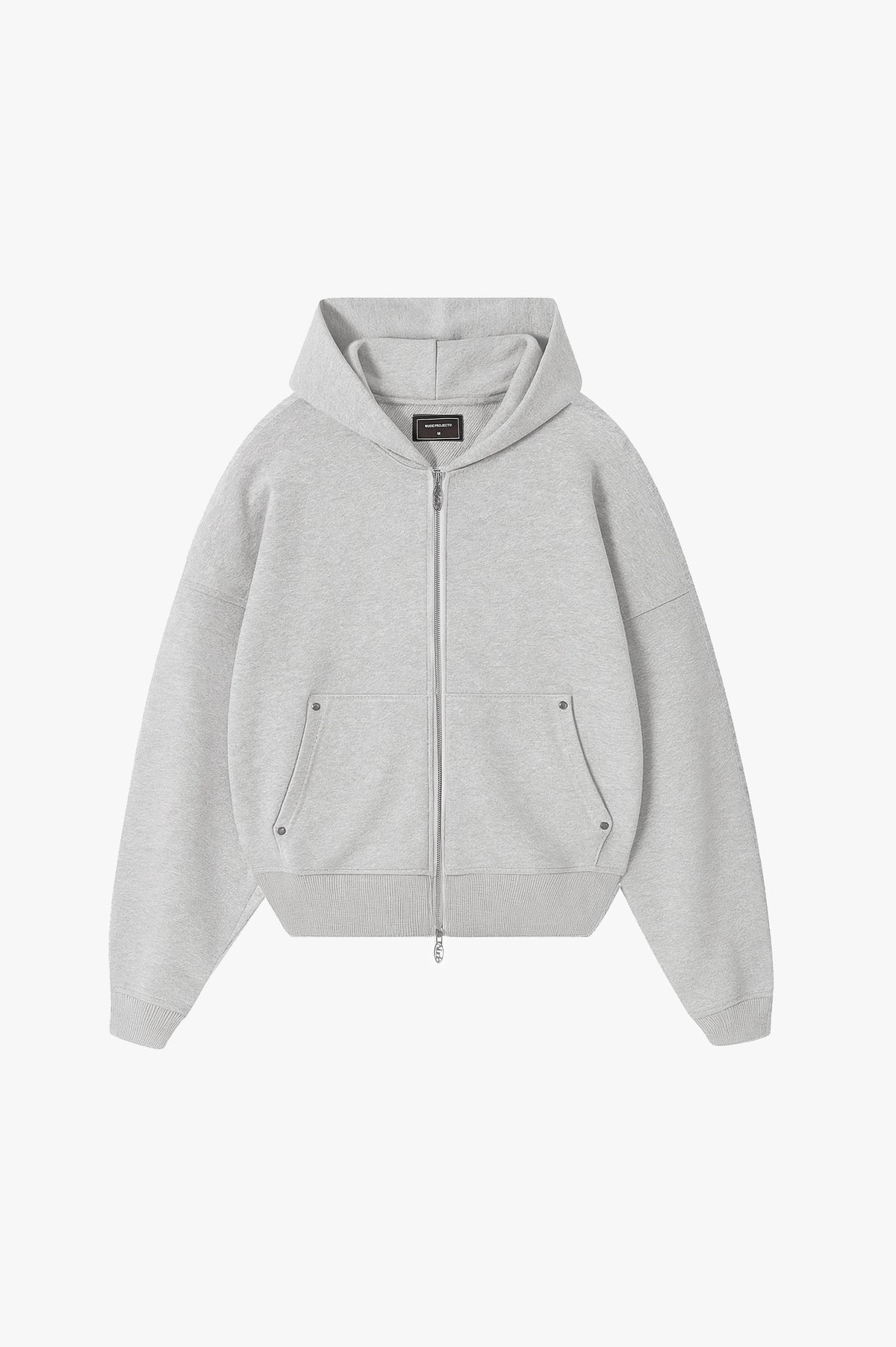 Beast Zip-up Hoodie Grey Melange