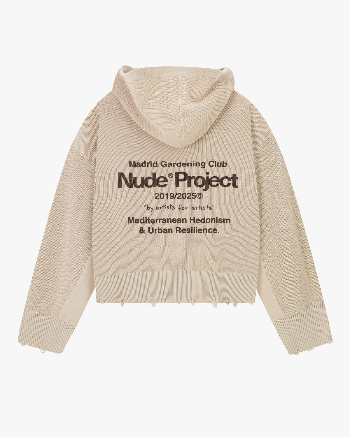 Besito Knit Zip-Up Hoodie Beige