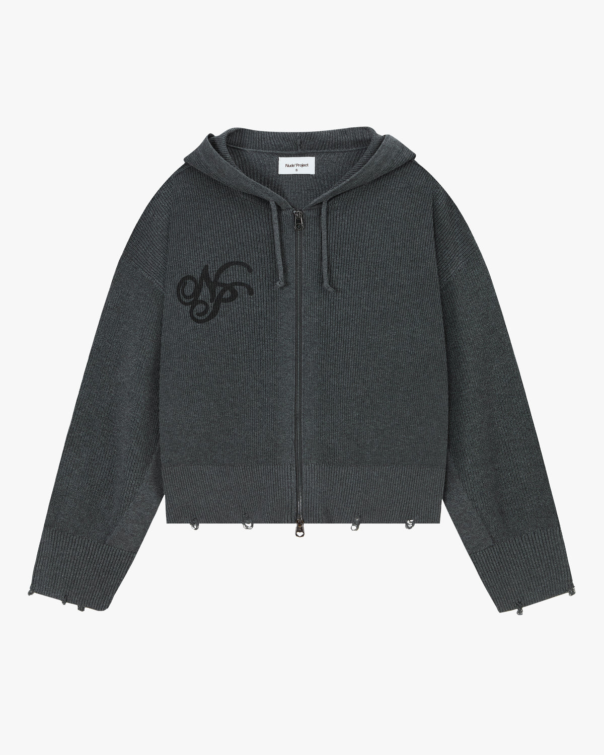 Besito Knit Zip-Up Hoodie Ash