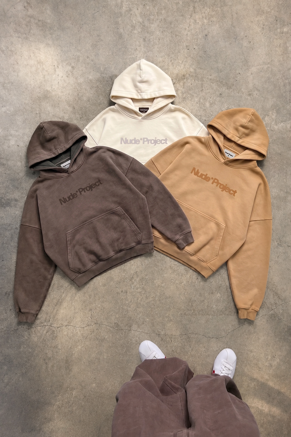 Box Logo Hoodie Beige