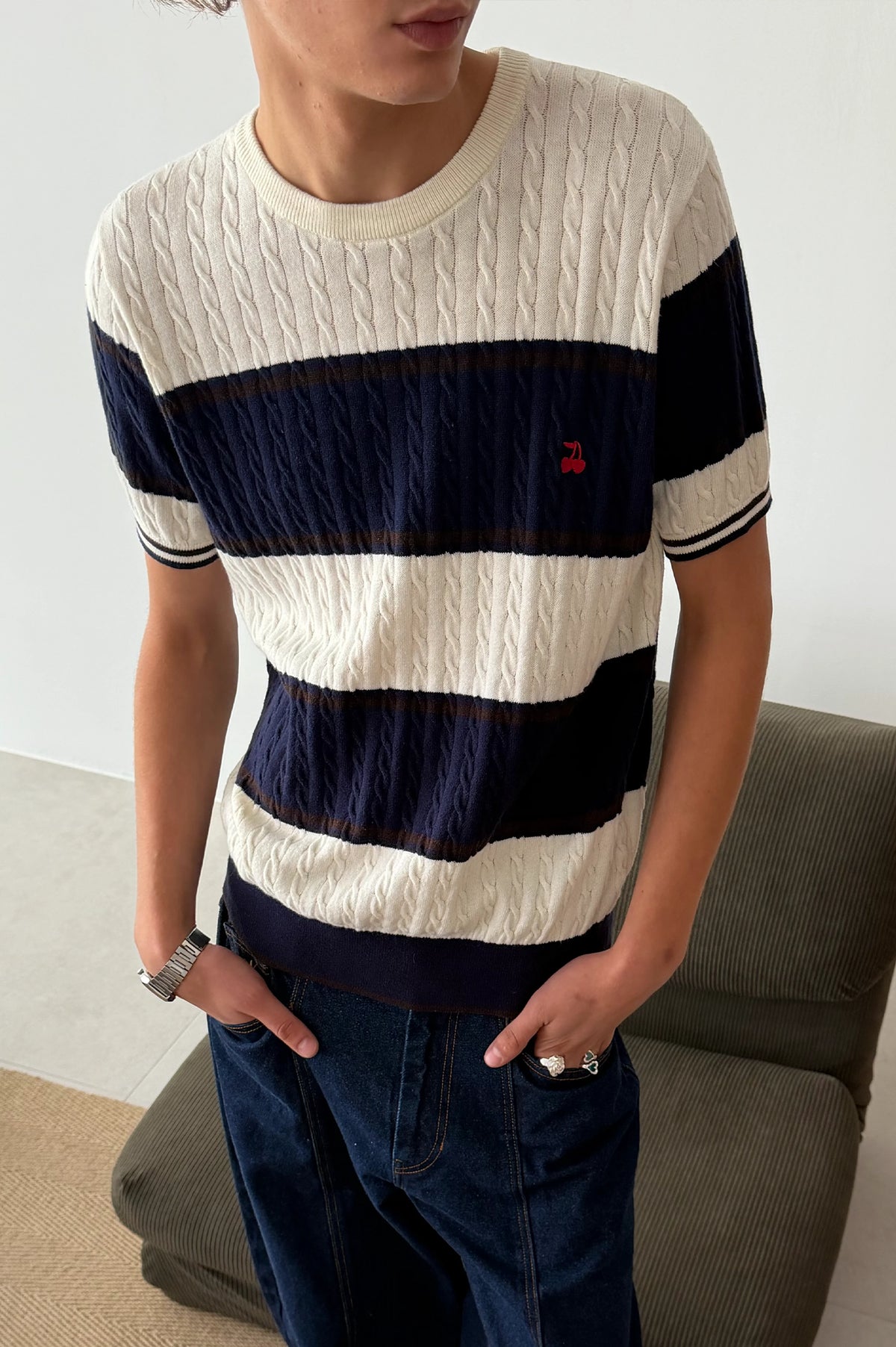 Costa Knit Tee Blue