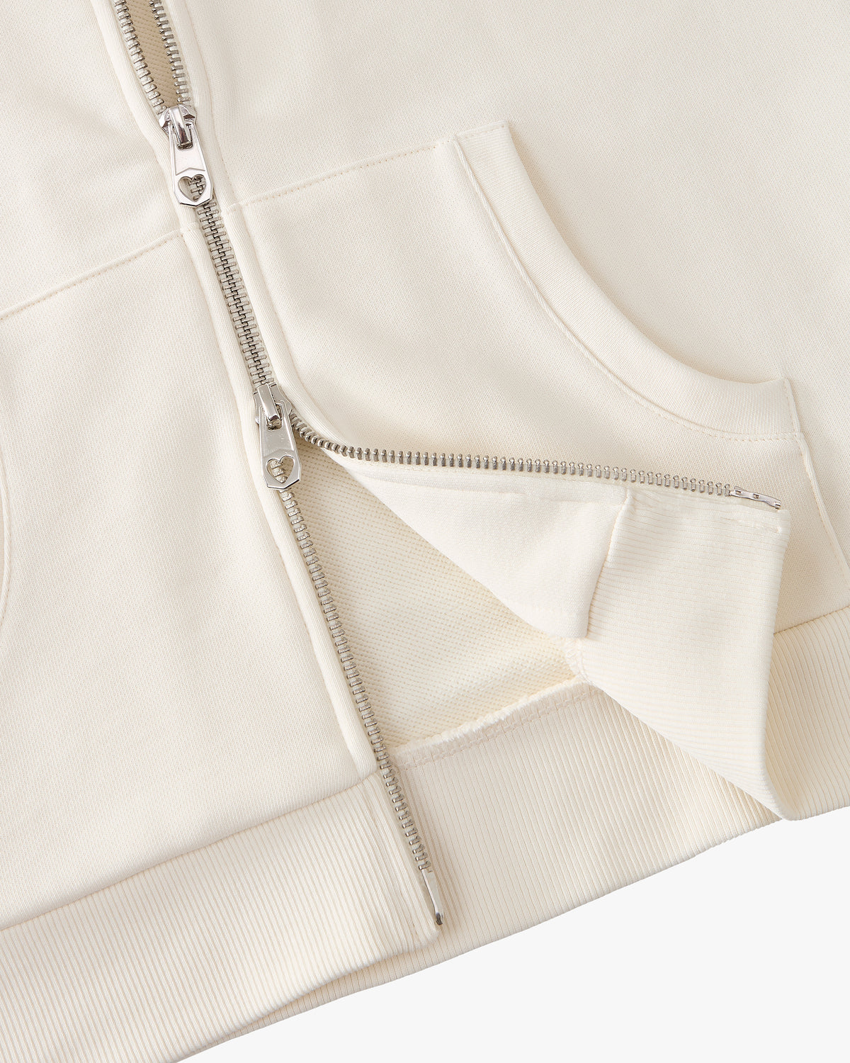 Margarita Zip-up Hoodie Ivory