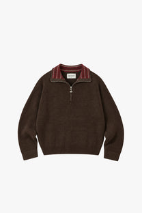 The Consultant Quarter-Zip Knit Brown