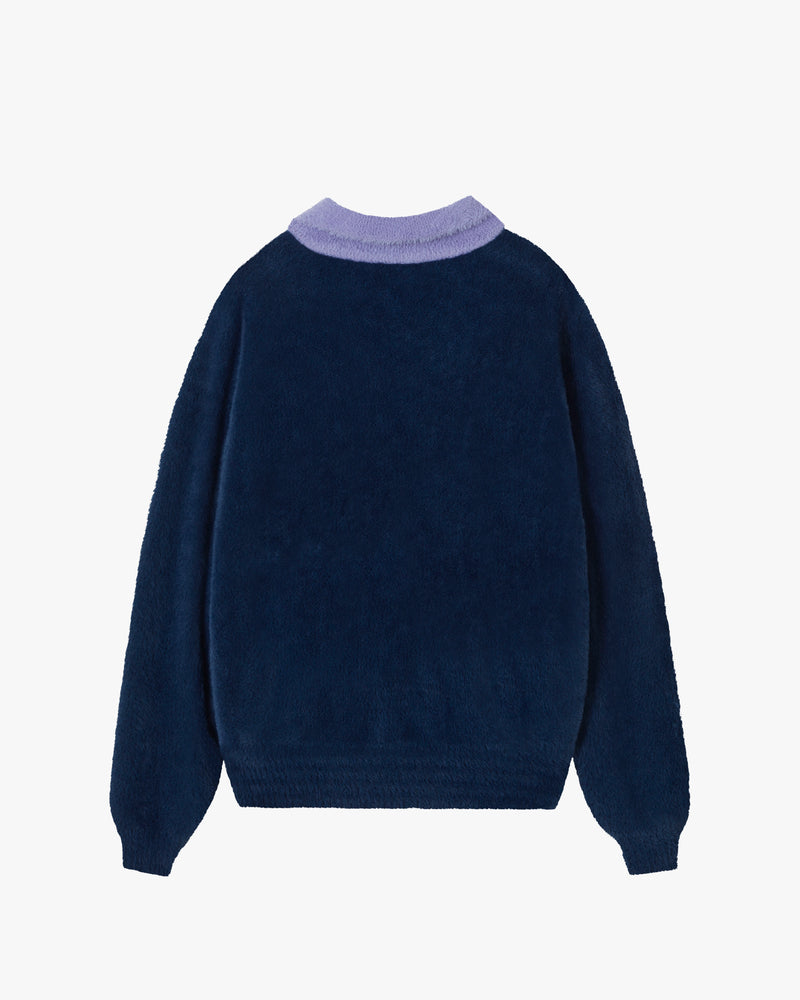 COZY KNITTED POLO NAVY