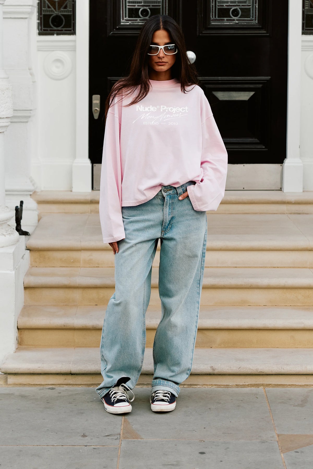 Mon Amour Long-Sleeve Tee Pink