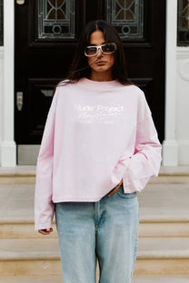 Mon Amour Long-Sleeve Tee Pink