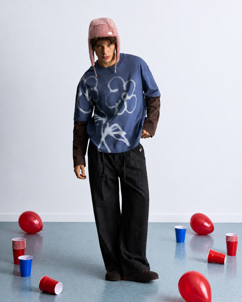 Hanami Long-Sleeve Tee Blue