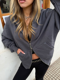 Beast Zip-Up Hoodie Ash