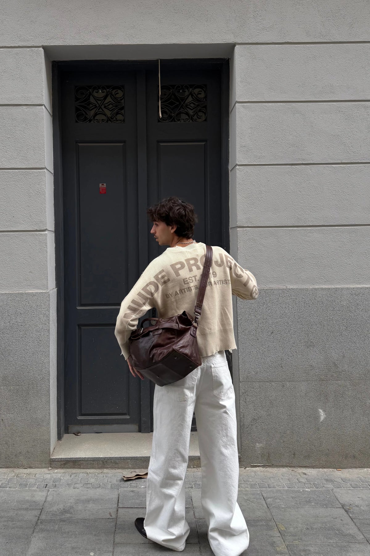 Perfect Cropped Knit Sweater Beige
