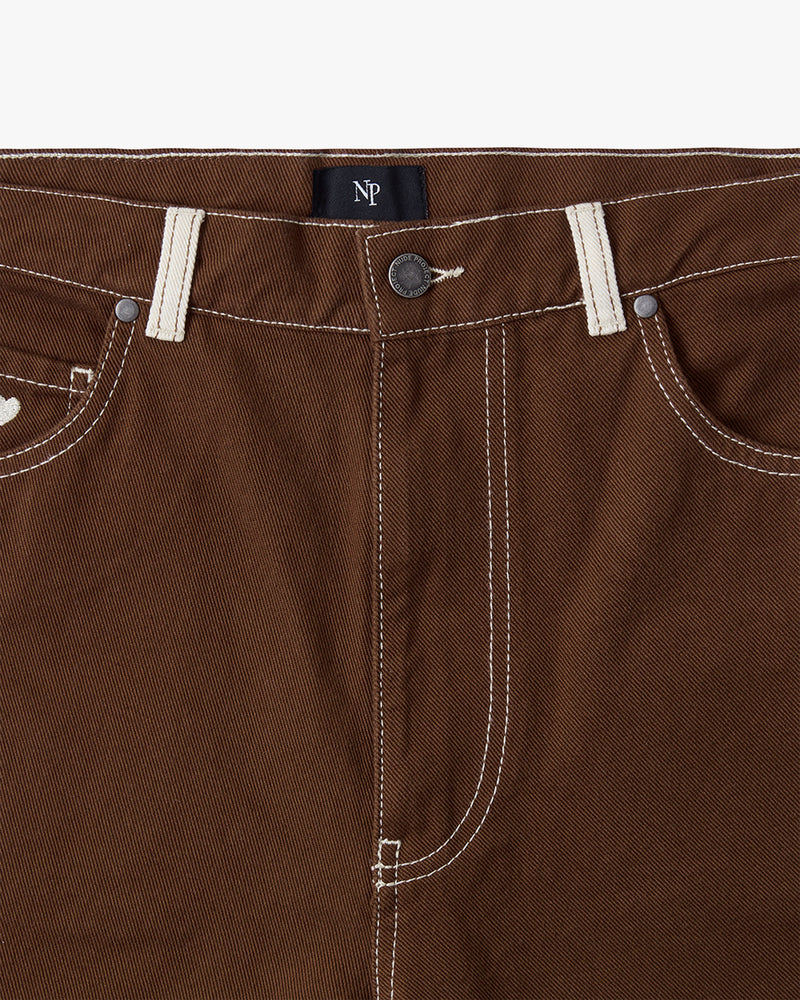 DENIM PANTS BROWN