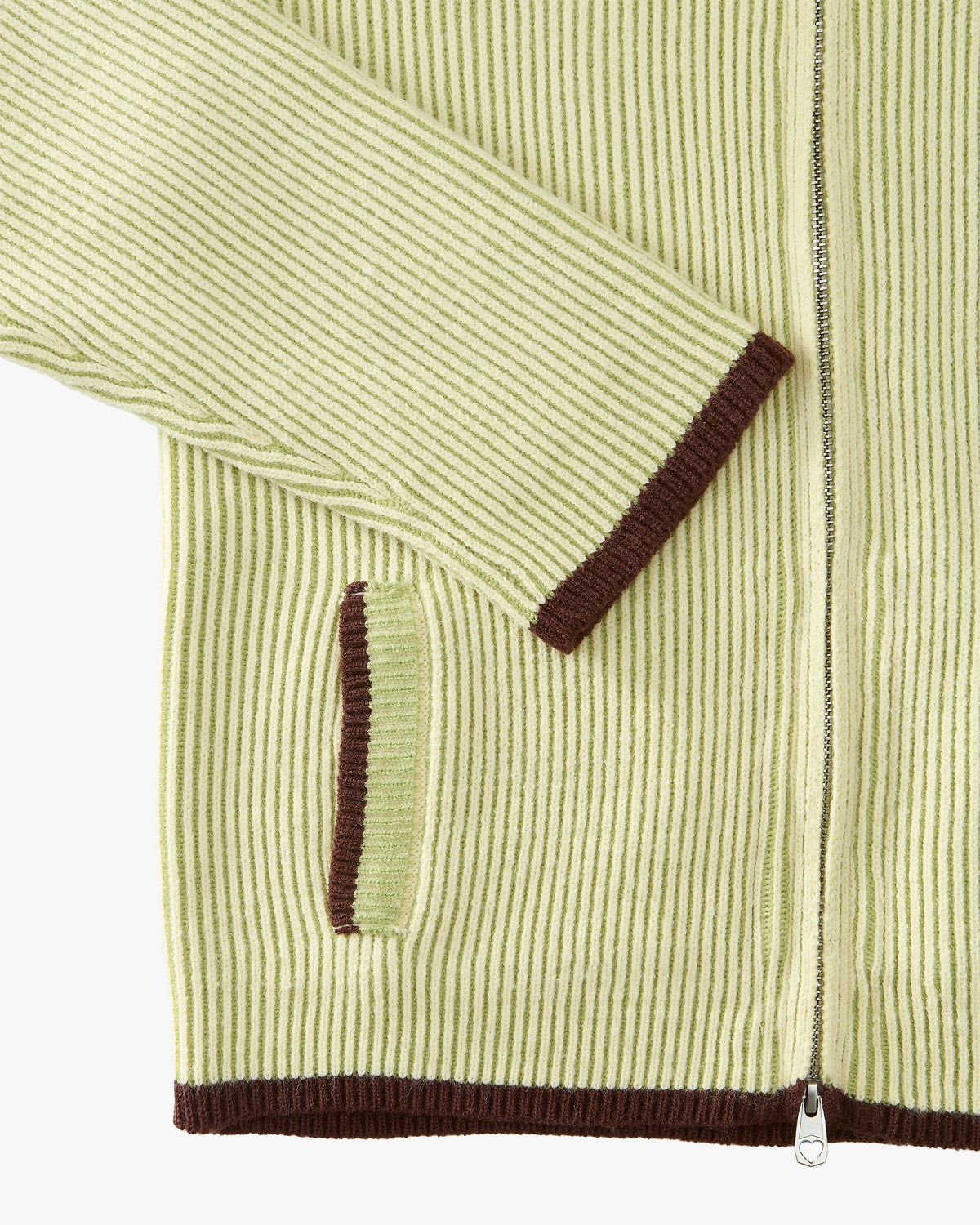 Classy Knit Zip-Up Cardigan Green