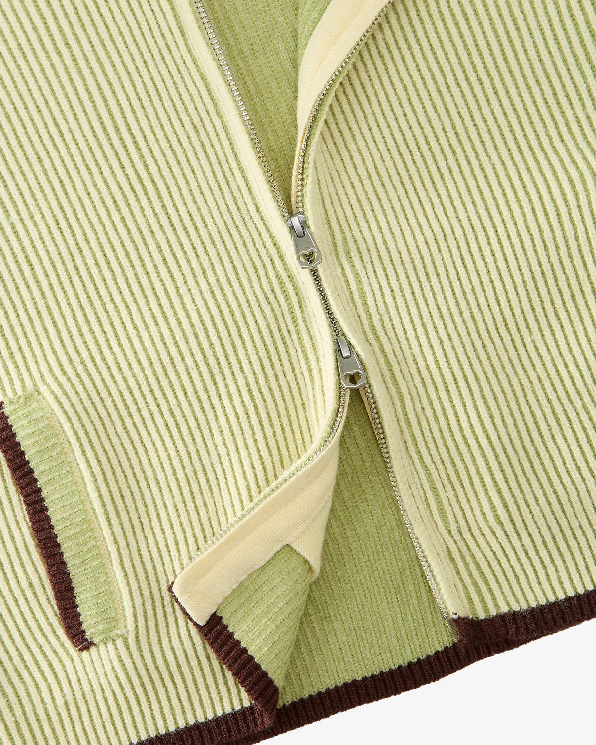 Classy Knit Zip-Up Cardigan Green