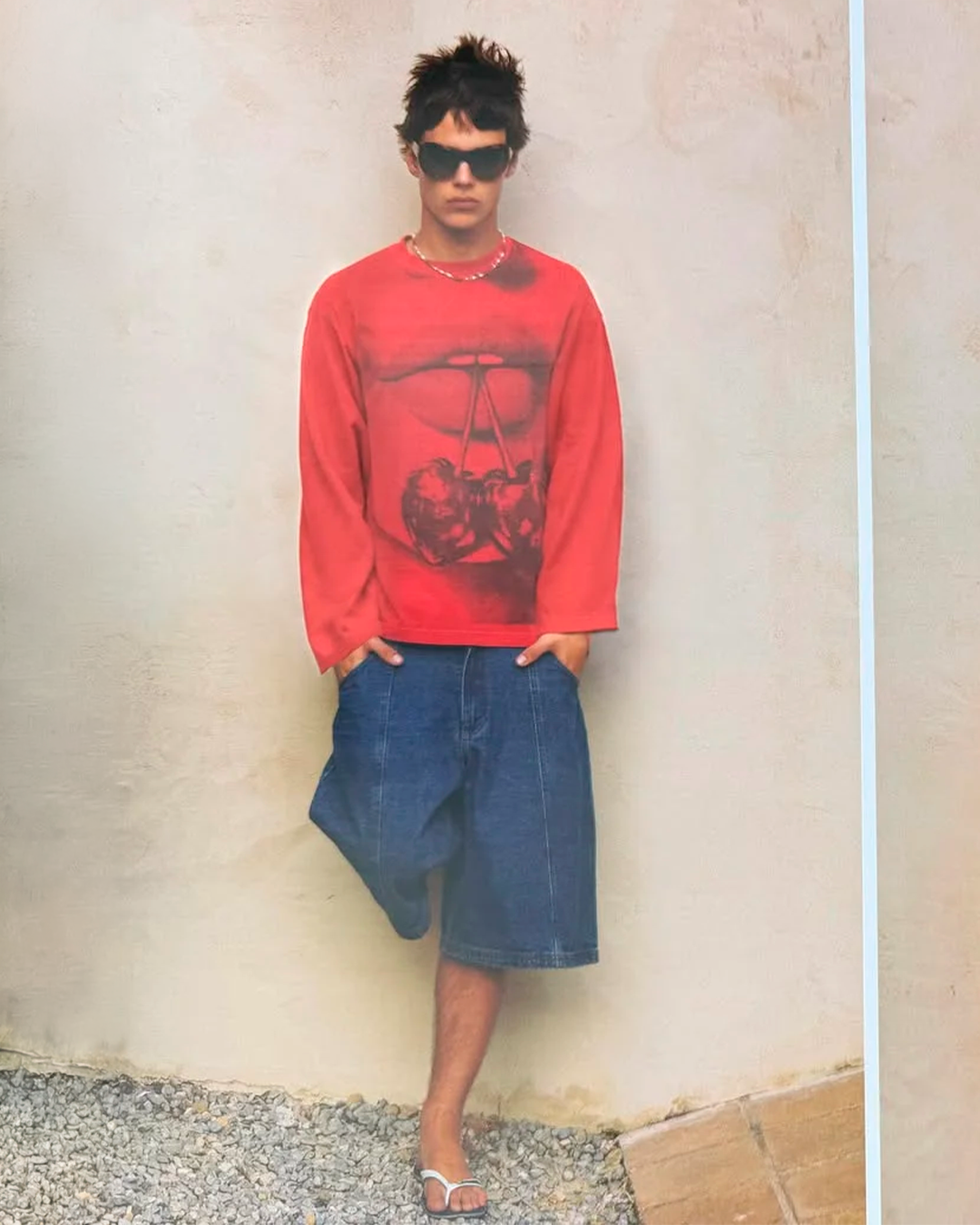 Kisses Long-Sleeve Tee Red