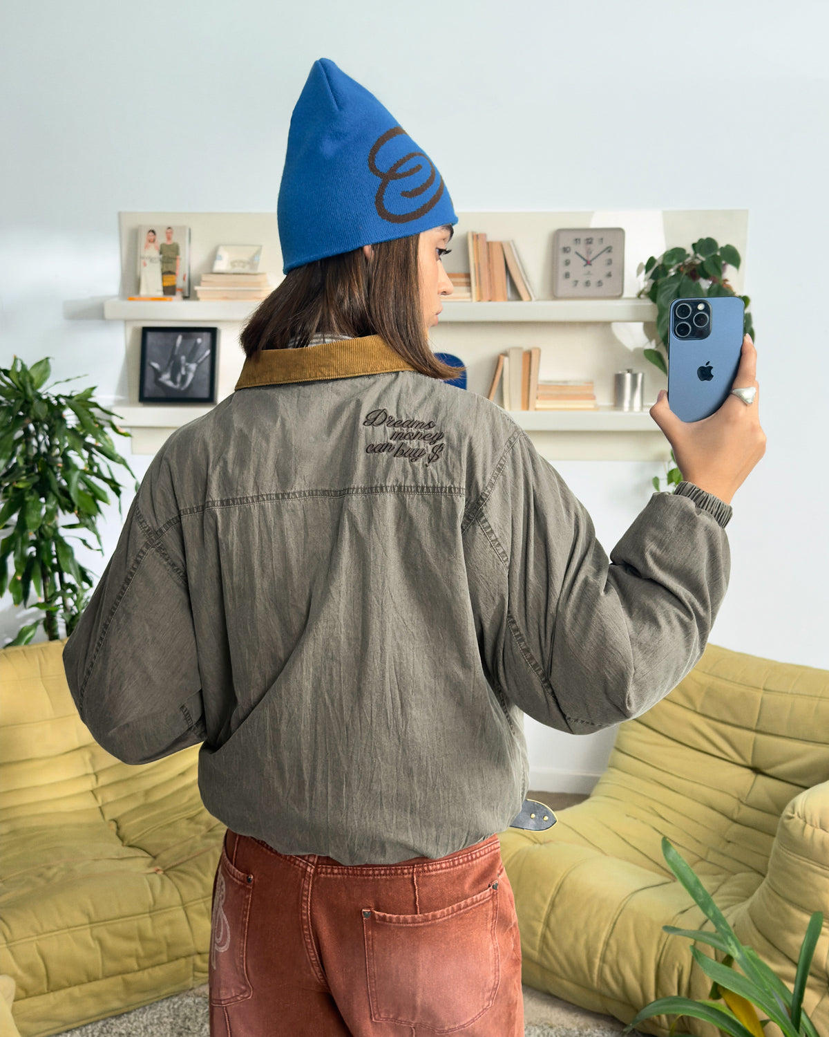 "Not Working" Bomber Jacket Dark Grey