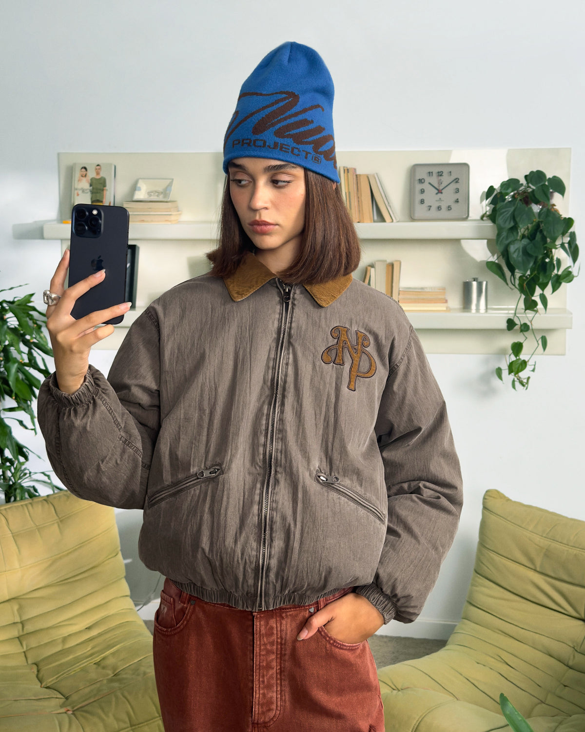 "Not Working" Bomber Jacket Dark Grey