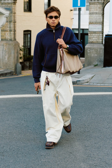 Ridgmount Quarter-Zip Knit Sweater Navy