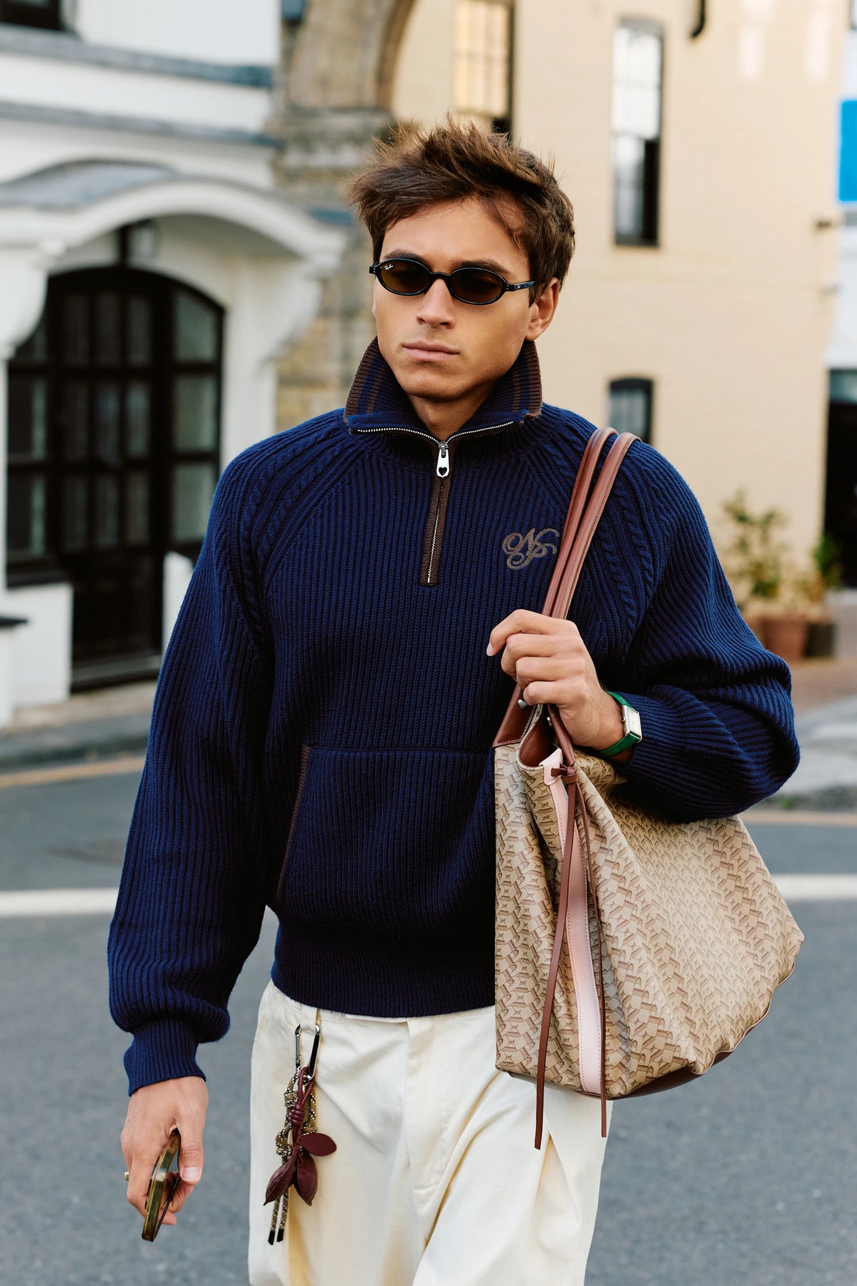 Ridgmount Quarter-Zip Knit Sweater Navy