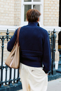 Ridgmount Quarter-Zip Knit Sweater Navy