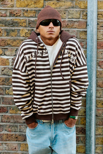 Clyde Zip-Up Hoodie Brown