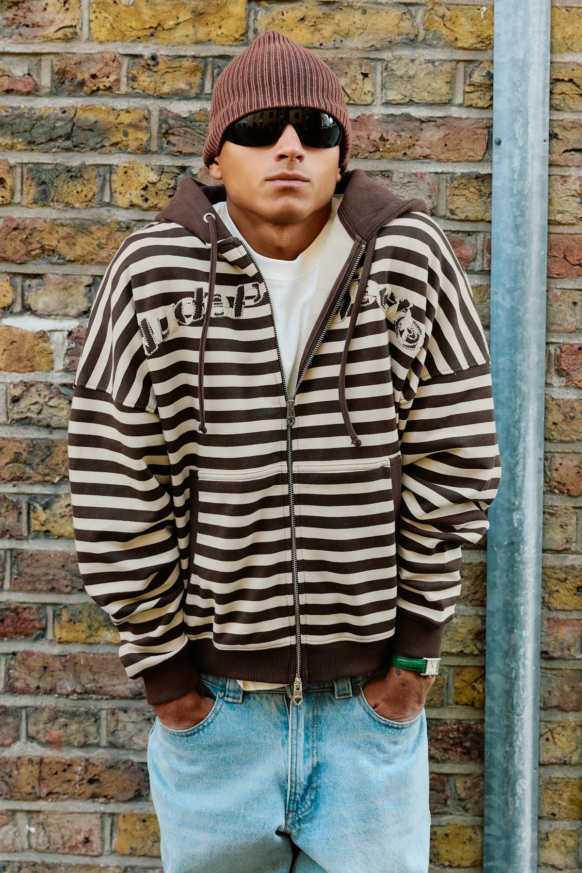 Clyde Zip-Up Hoodie Brown