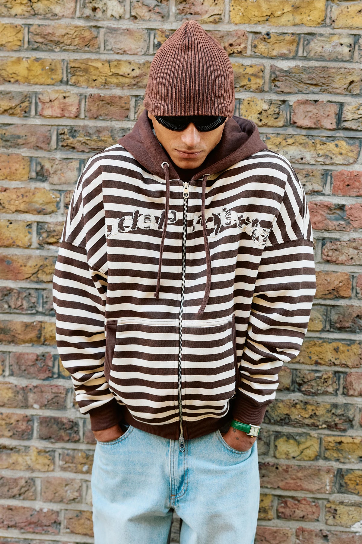 Clyde Zip-Up Hoodie Brown
