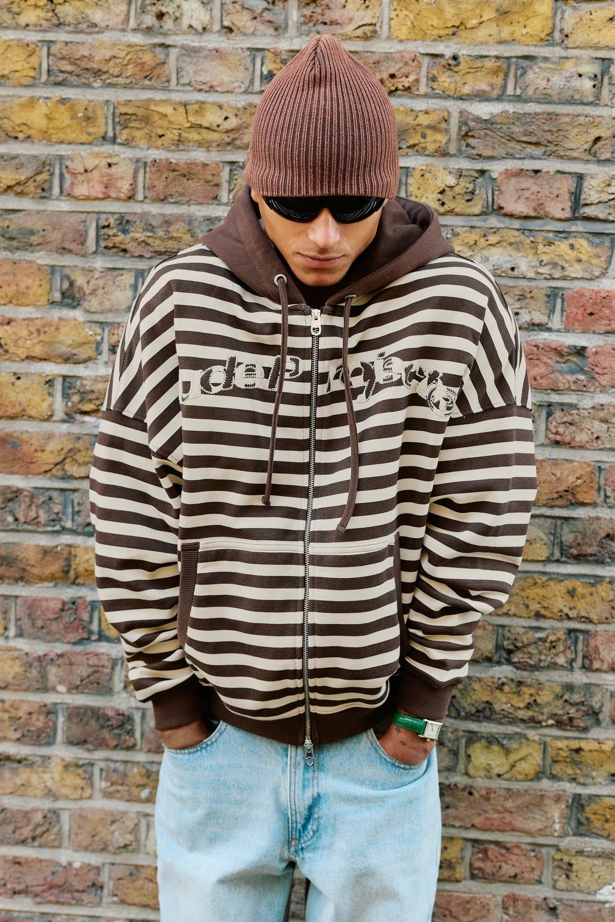 Clyde Zip-Up Hoodie Brown