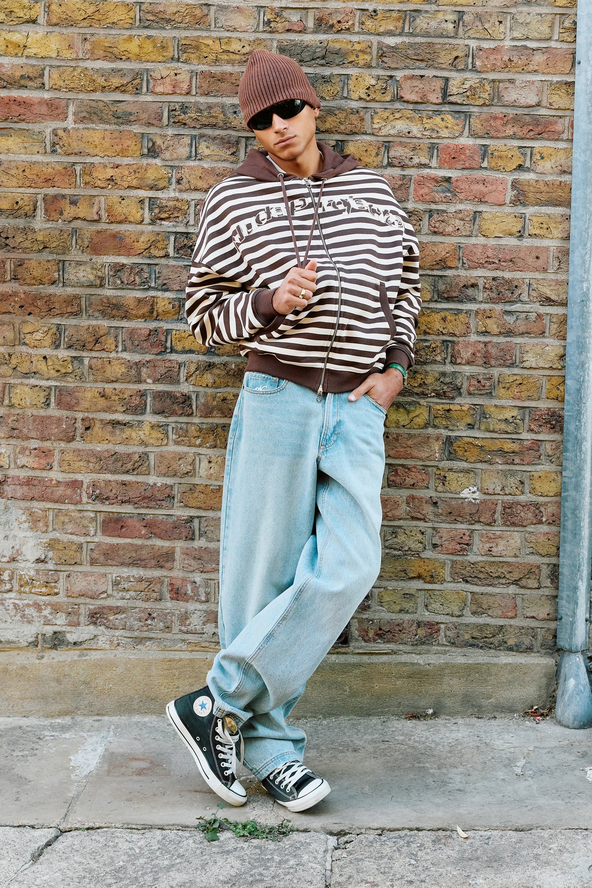 Clyde Zip-Up Hoodie Brown