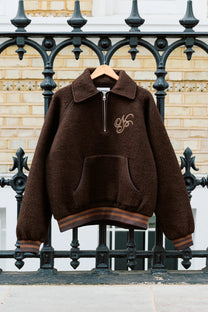 Teddy Quarter-Zip Brown