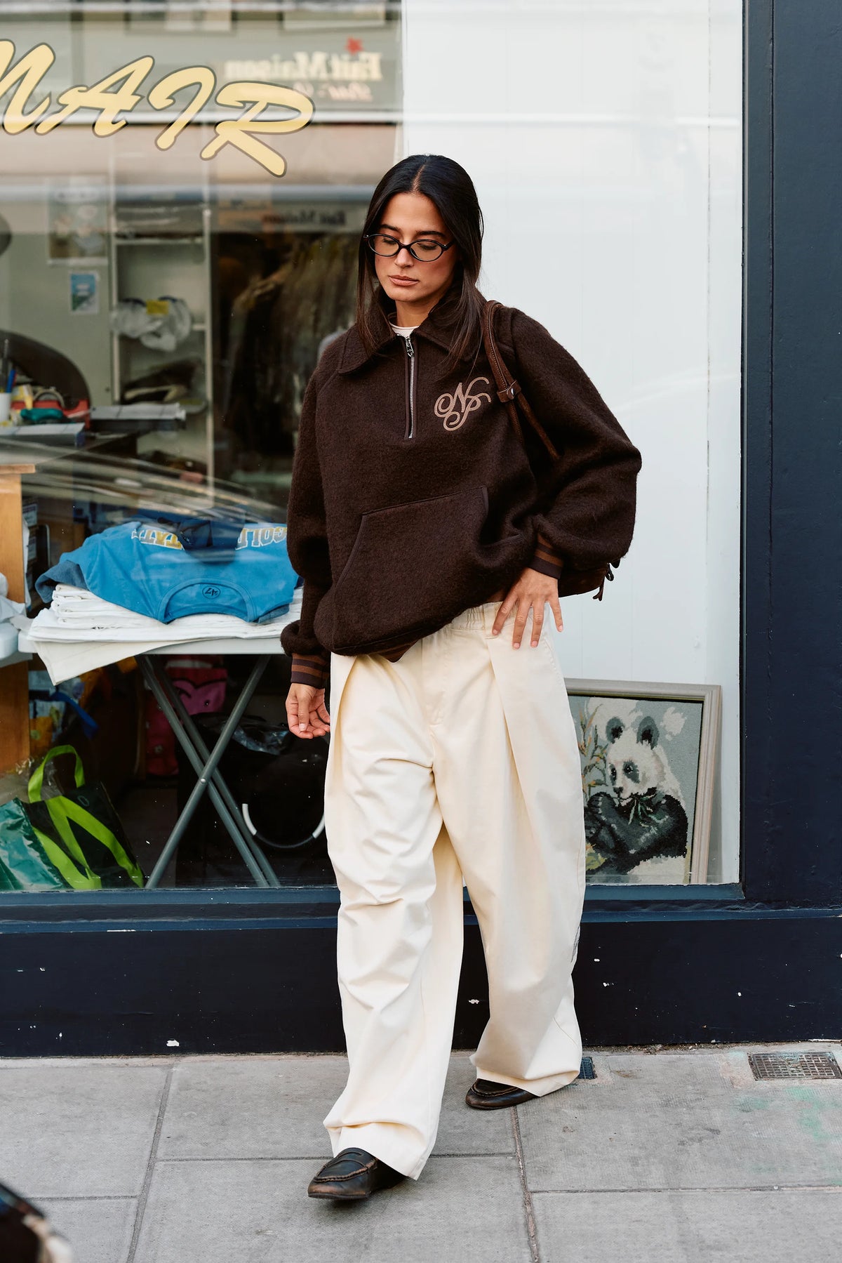 Teddy Quarter-Zip Brown