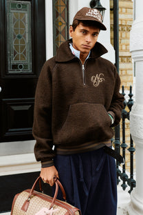Teddy Quarter-Zip Brown